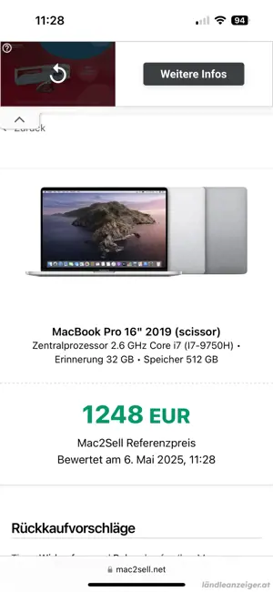 Apple Mac Book Pro 16" (2019) Touch Bar | 512GB SSD | 32GB RAM inkl. Original Ladegerät Bild 4
