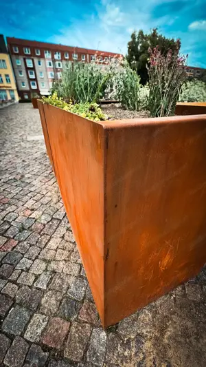  Hochbeet Giardino mit Sitzbank   Gärtnern & Genießen in einem! Edelrost trifft Sitzkomfort.  Bild 5