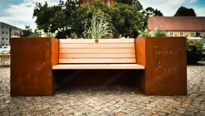  Hochbeet Giardino mit Sitzbank   Gärtnern & Genießen in einem! Edelrost trifft Sitzkomfort.  Bild 2