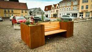  Hochbeet Giardino mit Sitzbank   Gärtnern & Genießen in einem! Edelrost trifft Sitzkomfort.  Bild 6
