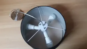 Pendelleuchte 3 -flammig schwarzer Stoffschirm Bild 3