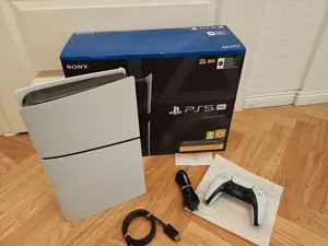 Sony PS5 Slim Digital Edition 1TB Spielekonsole - Weiß inkl. Spiele