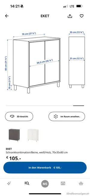 2 Eket Ikea Schränke Bild 4