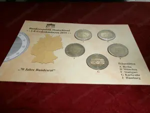 70 Jahre Bundesrat 5 x 2 Euromünzen