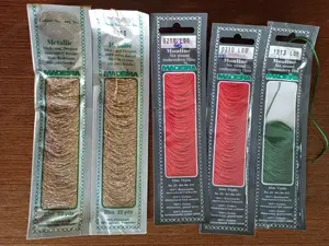 Stickgarne in allen Farben, 3 Stickrahmen und 2 Bänder zum besticken Bild 2