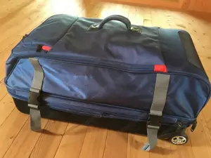 Blauer Reisetaschen-Koffertrolly groß, unten Hartschale, oben expandierbar Bild 2