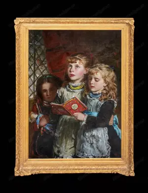 Heiligabendmädchen Carol singend William Hippon Gadsby