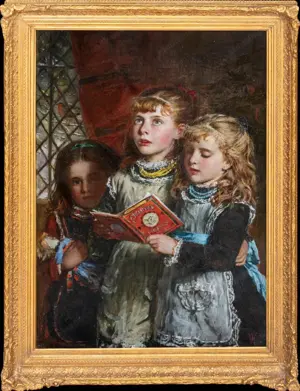 Heiligabendmädchen Carol singend William Hippon Gadsby Bild 4
