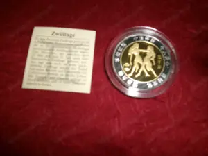 Münze silber - gold, Zwillinge,  Bild 2