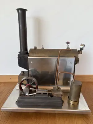 Dampfmaschine Unikat Metall massiv Bild 2