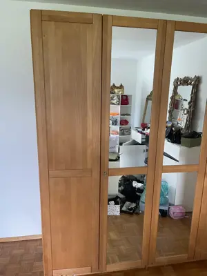 Hochwertiger Buche Vollholz Kleider Schrank Höhe 2,17 Länge 1,90 Tiefe 60 cm Bild 6