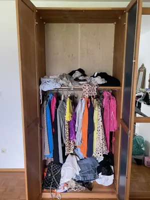 Hochwertiger Buche Vollholz Kleider Schrank Höhe 2,17 Länge 1,90 Tiefe 60 cm Bild 8