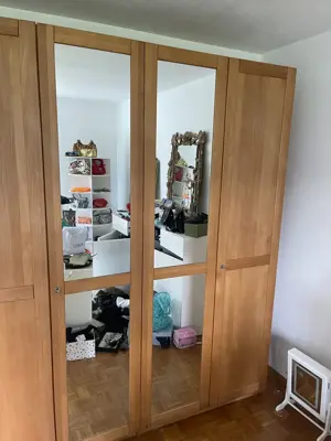 Hochwertiger Buche Vollholz Kleider Schrank Höhe 2,17 Länge 1,90 Tiefe 60 cm Bild 3