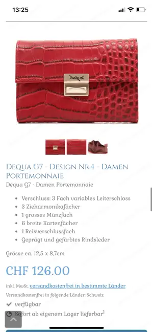 Rote  Dequa  Geldtasche  Bild 5