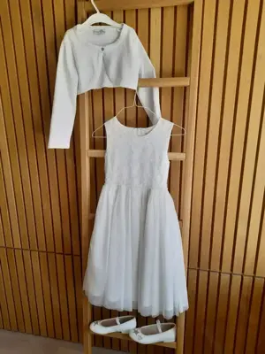 Set: Kommunionskleid + Bolero + festliche Schuhe