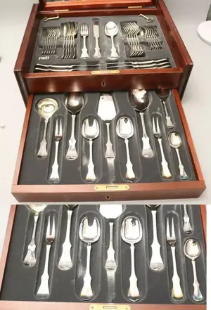 R&B Robbe Berking Alt Kopenhagen 800er Silber Menübesteck 40 Teile Bild 2