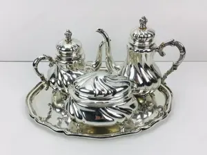 835 Silber Tafelsilber 3476 Gramm Chippendale Tee Kaffee Service Set 