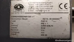 Maha Hebebühne Scherenhebebühne Radfreiheber Bild 6