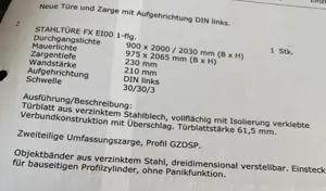 Stahltüre und Zarge mit Aufgehrichtung links