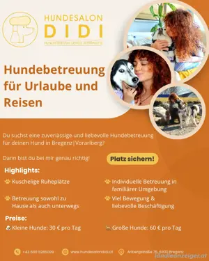 Hundebetreuung für Urlaube oder Reisen in Wolfurt.