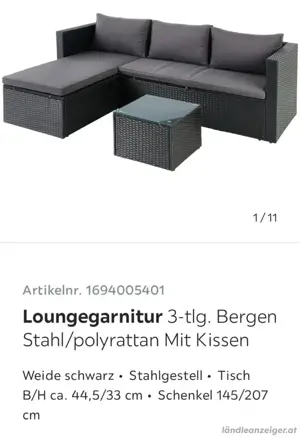 Gartenmöbel, 3-tlg, neuwertig