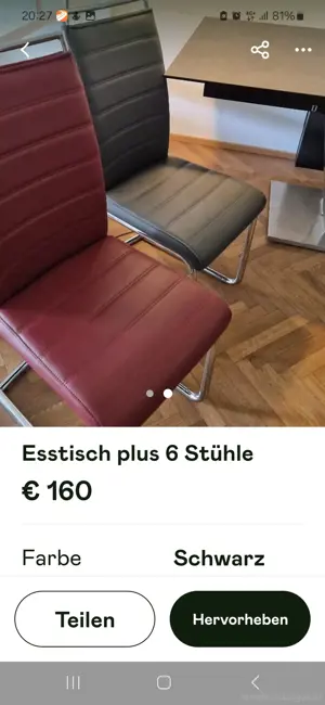 Esstisch incl 6 Stühlen Bild 2