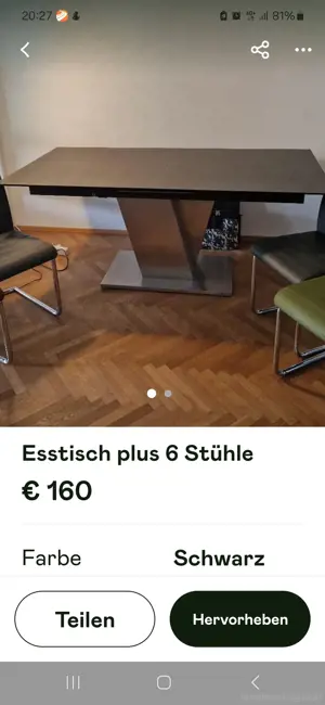 Esstisch incl 6 Stühlen