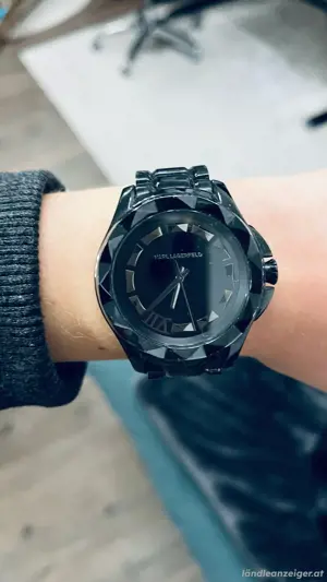 Uhr, Karl Lagerfeld, schwarz silber