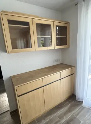 Holzvitrine  Schrank Vollholz
