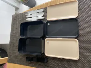 Jausenbox Bentobox schwarz & Holzoptik Bild 2
