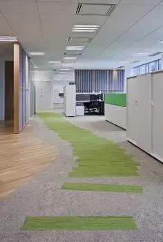 Wunderschöne grüne 25 m x 100 cm Teppichfliesen von Interface