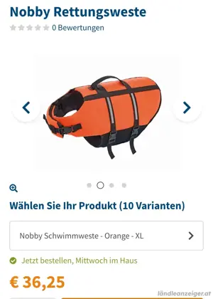 Schwimmweste Hund 