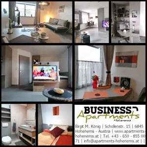 Wohnen auf Zeit  - APARTMENT Hohenems, mit Miniküche,WLAN, wöchentl. Reinigungsservice, Parkplatz 