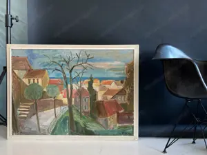 Leopold Fetz Ölbild 107cm x 77cm, Titel "Bregenz"