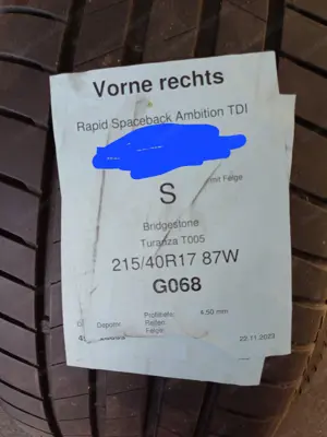 4 Stk. Alu-Felgen inkl. Sommerreifen für Skoda Fabia III oder Rapid (SB) Bild 5