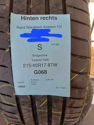 4 Stk. Alu-Felgen inkl. Sommerreifen für Skoda Fabia III oder Rapid (SB) Bild 6