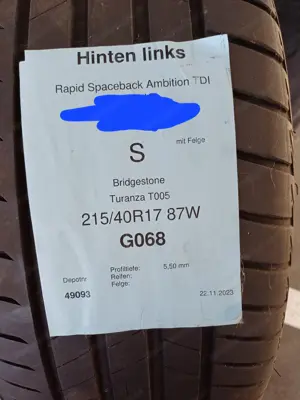 4 Stk. Alu-Felgen inkl. Sommerreifen für Skoda Fabia III oder Rapid (SB) Bild 7