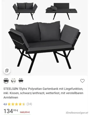 Gartenbank mit Liegefunktion  Bild 2