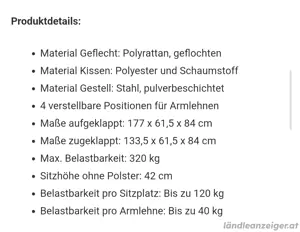 Gartenbank mit Liegefunktion  Bild 3