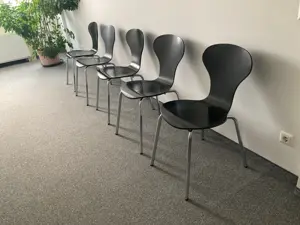 Stühle Holz 5 Stk. Wartezimmer Esszimmer Schwarz