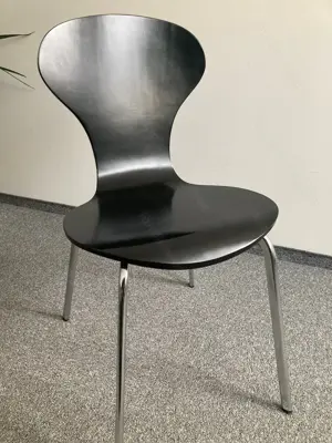 Stühle Holz 5 Stk. Wartezimmer Esszimmer Schwarz Bild 5