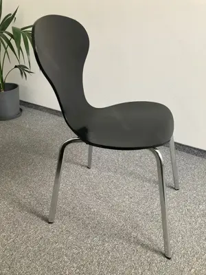 Stühle Holz 5 Stk. Wartezimmer Esszimmer Schwarz Bild 4