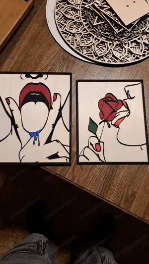 Handgemalte Pop-Art aus Holz