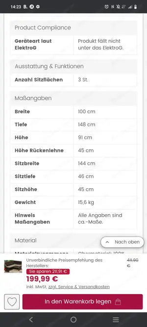 Ratan Eckank für Balkon oder Terasse Bild 2