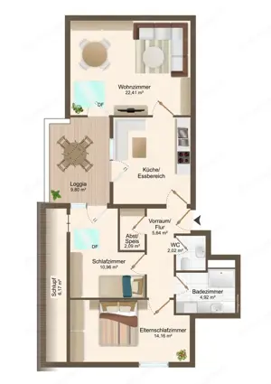 3,5 Zimmer Dachwohnung - 6890 Lustenau