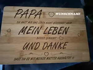 Birken-Holz Deko Brotzeit Jausen Brett Vatertag Geschenk gelasert Maße: 15 x 23 x 1 cm Stückpreis Bild 5