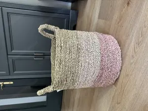 Korb Deko beige pink