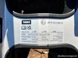 Thule EasyFold XT 2 Fahrradträger 933100 - Neuwertig. Bild 3