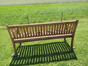 Gartenbank 180cm breit aus Teak Holz Bild 4