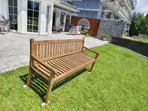 Gartenbank 180cm breit aus Teak Holz Bild 2